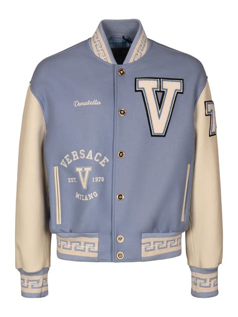 versace jacket blue and red|versace varsity jacket.